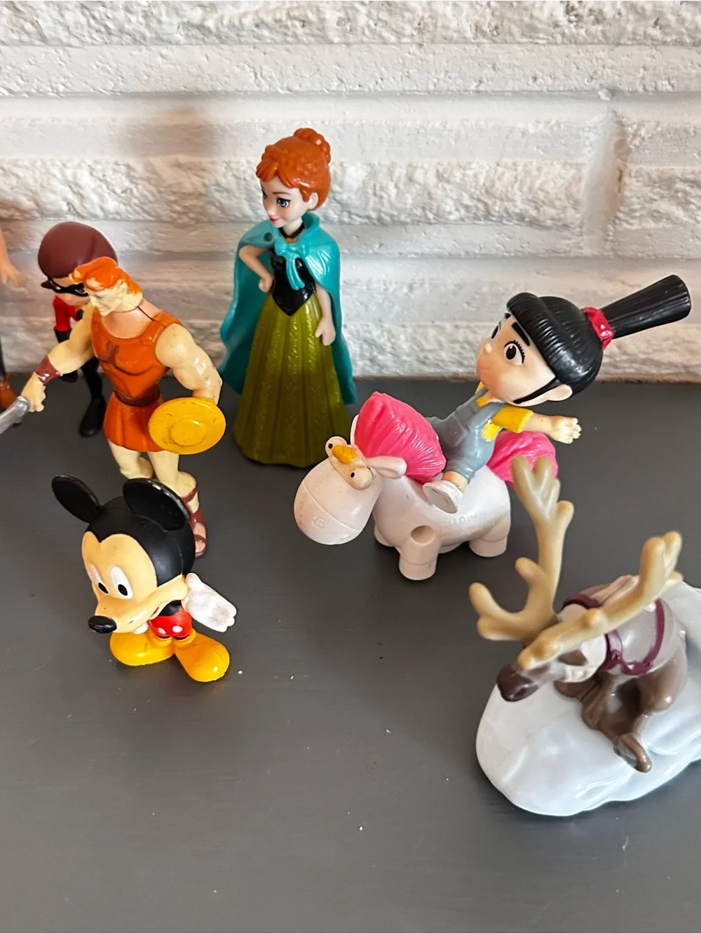 Disney Pixar Action Figures Lot Of 15 Hercules Mickey Princesses Agnes  2”-3.75”